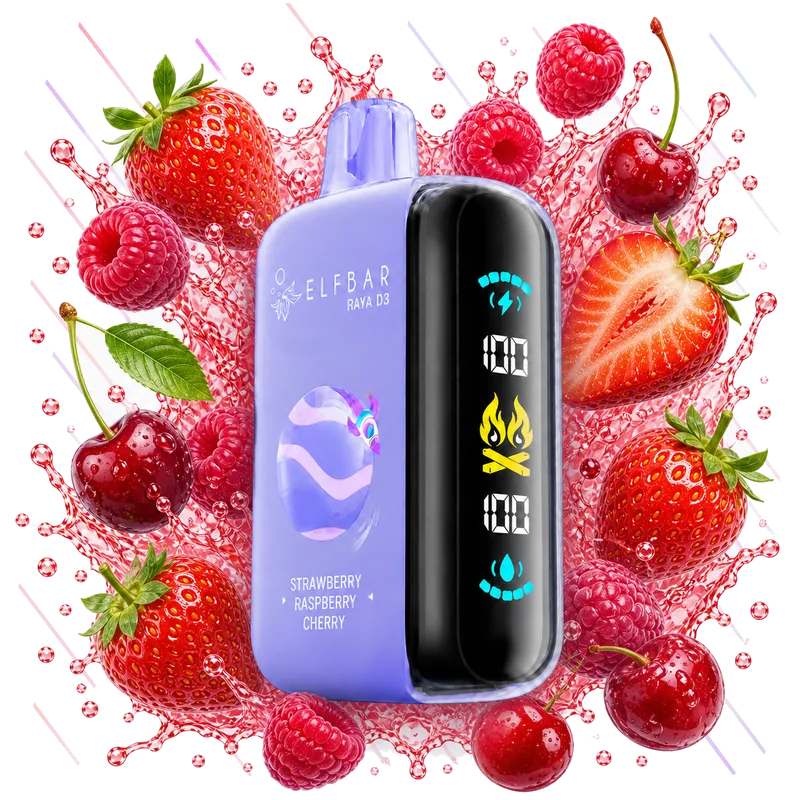 Elfbar Raya D3 25000 Strawberry Raspberry Cherry Elfbar Raya D3 25000 Strawberry Raspberry Cherry disposable vape