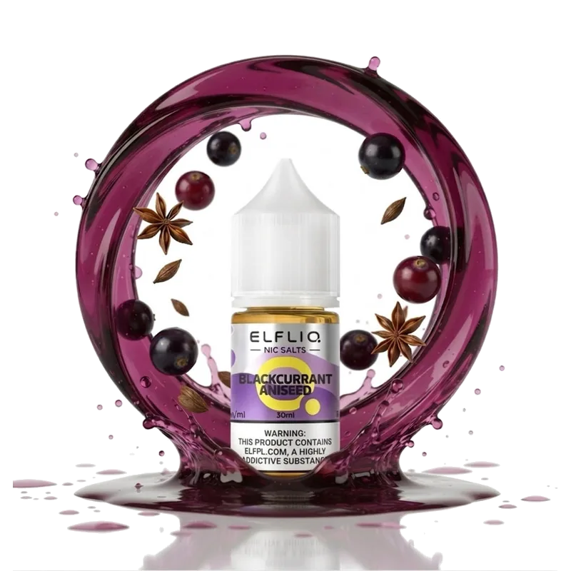 Elfliq Blackcurrant Aniseed 5% 30 ml Elfliq Blackcurrant Aniseed 5% 30 ml nicotine salt e-liquid