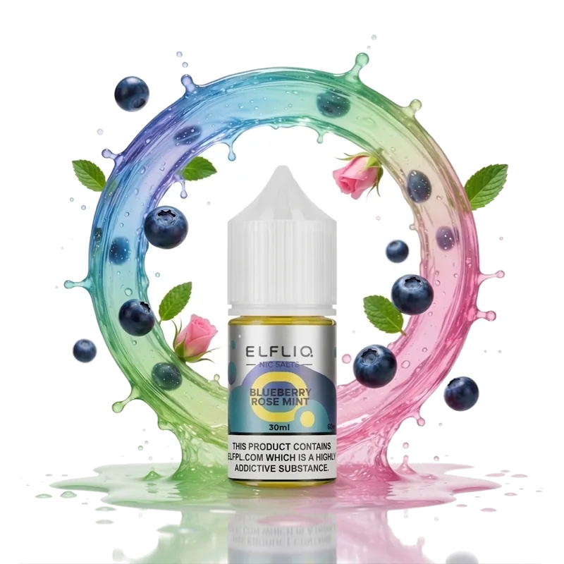 Elfliq Blueberry Rose Mint 5% 30 ml Elfliq Blueberry Rose Mint 5% 30 ml nicotine salt e-liquid
