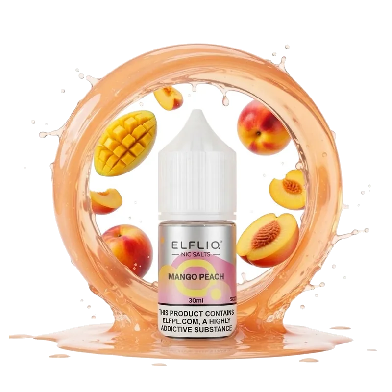 Elfliq Mango Peach 5% 30 ml Elfliq Mango Peach 5% 30 ml nicotine salt e-liquid