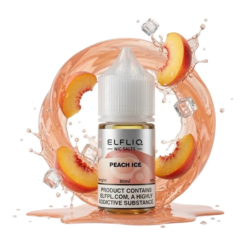 Elfliq Peach Ice 5% 30 ml Elfliq Peach Ice 5% 30 ml nicotine salt e-liquid