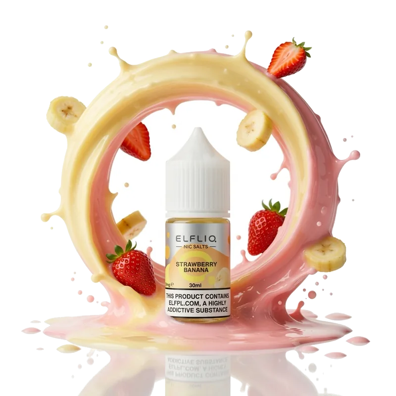 Elfliq Strawberry Banana 5% 30 ml Elfliq Strawberry Banana 5% 30 ml nicotine salt e-liquid